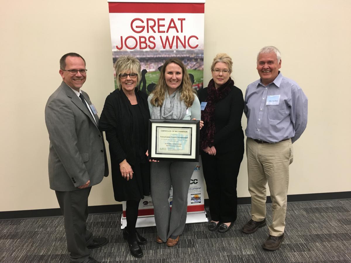 Transylvania County receives award from the Mountain Area Workforce Dev
